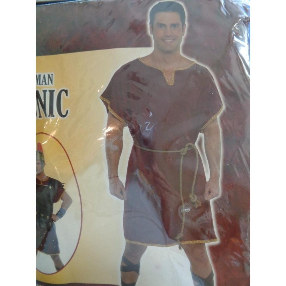 Roman Soldier Gladiator Tunic Robe Adult Men's Costume OSFM